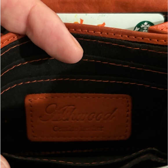 Genuine leather orange zip wallet - Picture 5 of 5